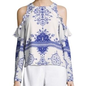 Lovers + Friends Cold Shoulder Ruffle Blouse